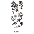 Hoja de pegatina de tatuaje floral de rosa, variante de arte corporal para el brazo. - TL-258