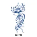 Herbal semi-permanent tattoo sticker waterproof lotus and koi fish body art design - GZ-729