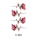 Feuille de stickers de tatouage temporaire à fleurs de roses aquarelle modèle T-201. - T-201