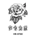 Waterproof black and white rose flower gothic letters temporary tattoo sticker for arm chest - HB-876X