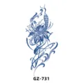 Herbal semi-permanent waterproof tattoo sticker with snake and spider lily design for men women - GZ-731