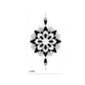 Adhesivo de tatuaje temporal de mandala en blanco y negro diseño de arte corporal floral - K-88 Mandala Floral