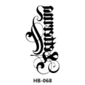 Black gothic letter temporary tattoo sticker, dark style body art transfer sticker for arm decor. - HB-068