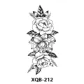 Black floral tattoo sticker variant design, waterproof temporary body art transfer option. - Multi-layer Floral (XQB-212)