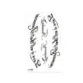 Adhesivo de tatuaje temporal impermeable con elegante letras en inglés y diseño de aves. - K-89 Letras y Pájaros