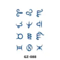 Herbal temporary tattoo sticker waterproof semi-permanent zodiac symbol blue style GZ-088 - GZ-088