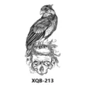 Black and white eagle skull temporary tattoo sticker, waterproof arm body art design - Eagle and Skull (XQB-213)