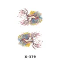 Colorful deer and floral temporary tattoo stickers, artistic animal body art design for party. - Colorful Deer (X-379)