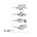 Temporary waterproof botanical tattoo sticker black floral line art body art sticker sheet - K-587