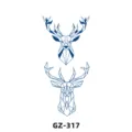 Herbal temporary tattoo sticker geometric deer blue waterproof body art design sticker GZ317 - Geometric Deer Head Style (GZ-317)