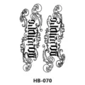 Gothic style vine temporary tattoo sticker set, black lettering arm body art decor, HB-070. - HB-070