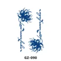 Herbal juice temporary tattoo sticker with blue spider lily and love never fails quote design. - GZ-090
