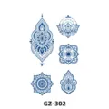 Herbal semi-permanent waterproof temporary tattoo sticker variant with intricate floral mandala designs. - Mandala Geometric Style (GZ-302)