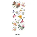 Hoja de pegatinas de tatuaje temporal de mariposa y flor colorida para brazo y cicatriz. - TL-262