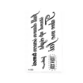 Hoja de calcomanías de tatuajes temporales impermeables con frases motivacionales en inglés. - K-92 Frases en Inglés