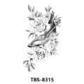 Black and white sketch whale floral temporary tattoo sticker, waterproof body art variant. - Whale Floral Style (TBS-8315)