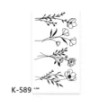 Temporary tattoo sticker black line art floral botanical design for body decoration - K-589