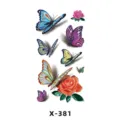 Colorful butterfly and rose temporary tattoo sticker sheet for body art decor waterproof - Butterfly & Rose (X-381)