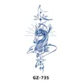 Herbal semi-permanent temporary tattoo sticker waterproof unicorn floral body art design - GZ-735