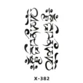 Temporary tattoo sticker sheet featuring stylish script lettering art design for body art. - Artistic Calligraphy (X-382)