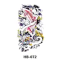 Temporary tattoo sticker featuring traditional Asian koi fish and lotus design for arm body art. - HB-072