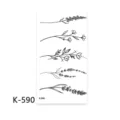 Temporary tattoo sticker set featuring elegant botanical floral line art designs, perfect for body art. - K-590