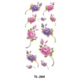 Hoja de pegatinas de tatuaje temporal de rosa colorida arte corporal floral impermeable para brazos manos - TL-264