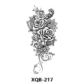 Black rose floral temporary tattoo sticker, waterproof body art design model XQB-217 - Black Rose Totem (XQB-217)