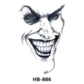 Waterproof temporary tattoo sticker with a grinning Joker sketch design for body art. - HB-886