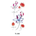 Adhesivo de tatuaje temporal de loto colorido impermeable para brazo y mano decorativo. - TL-265