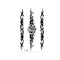 Adhesivo de tatuaje temporal impermeable con diseño de rosa tribal negra de tendencia. - K-94 Rosa Tótem