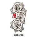 Temporary tattoo sticker with black and white roses and red lips design for body art. - Rose and Red Lips (XQB-218)