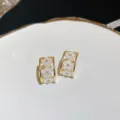 Gold-plated chic white flower hoop earrings fashion daily jewelry elegant women accessories - 126# Flower