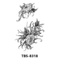 Waterproof temporary black and white chrysanthemum tattoo sticker sheet for body art. - Chrysanthemum Style (TBS-8318)