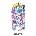 Colorful floral and cartoon pony arm tattoo sticker sheet featuring vibrant art design. - HB-075