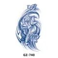 Herbal semi-permanent blue lotus tattoo sticker, waterproof juice half sleeve tattoo GZ-740 - GZ-740