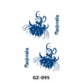 Herbal temporary blue spider lily tattoo sticker waterproof juice body art design - GZ-095