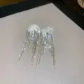 Elegant rhinestone fringe tassel earrings for women, stylish high-end drop jewelry. - 131# Tassel