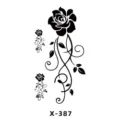 Black rose vine temporary tattoo sticker body art minimalist floral design sheet X-387 - Rose Vine (X-387)