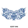 Herbal juice chest tattoo sticker, semi-permanent blue skull totem design for back body art. - Skull Totem (GZXT-046)
