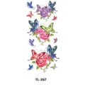Tatuajes temporales coloridos de mariposa y rosa, pegatinas realistas para brazo y mano. - Tl-267