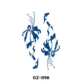 Herbal temporary tattoo sticker blue floral fish waterproof body art variant design. - GZ-096