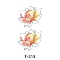 Waterproof temporary lotus tattoo sticker cute floral body art design for women and teens - T-213