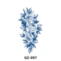 Herbal semi-permanent waterproof botanical juice temporary tattoo sticker blue floral design - GZ-097
