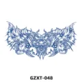 Herbal juice chest temporary tattoo sticker, blue dragon pattern semi-permanent body art. - Dragon Head and Chain (GZXT-048)