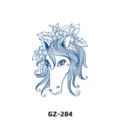 Herbal semi-permanent juice tattoo sticker featuring floral horse design, waterproof. - Horse Head Floral Style (GZ-284)