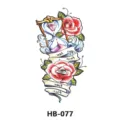 Waterproof temporary tattoo sticker featuring colorful flower and hourglass body art design - HB-077