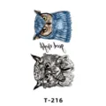 Cartoon owl temporary tattoo sticker waterproof body art fashion cute animal design - T-216