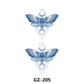 Herbal semi-permanent waterproof juice tattoo sticker, blue moth geometric moon design SKU - Moth Moon Phase Style (GZ-285)