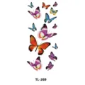 Hoja de calcomanías de tatuaje temporal de mariposa colorida para brazo y mano. - TL-269